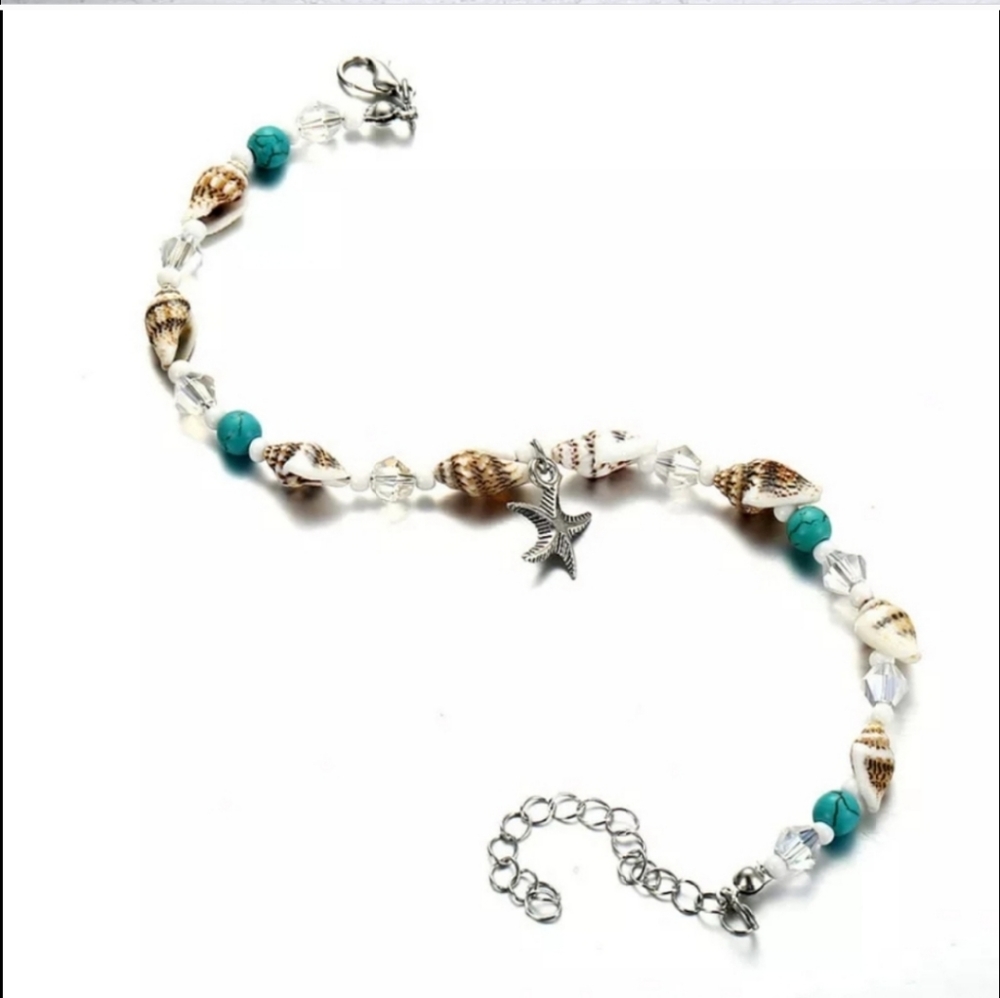 🐚New Starfish Shell Beach Ankle Bracelet - Picture 6 of 8